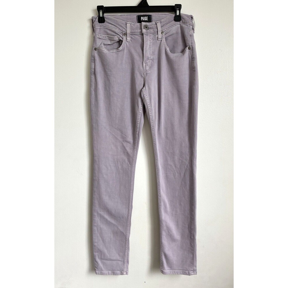 PAIGE Women’s Light Purple Skinny Jeans Slim Fit Mid Rise Stretch 5-Pocket